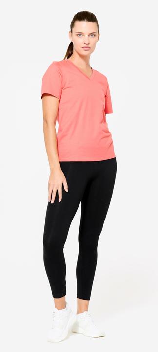Produktbild Domyos T-Shirt Damen V-Ausschnitt Baumwolle - rosa (XS)