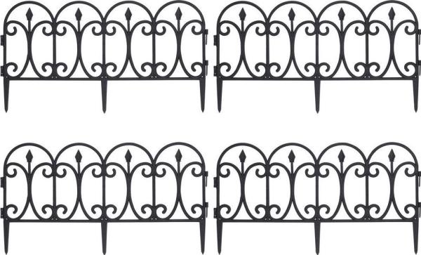 Image du produit ProGarden 4er-Set Beetzaun, schwarz, je 60 x 30 cm