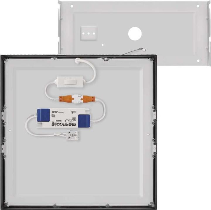 Actual product image Emos Surface-mounted LED light NEXXO, square, black, 28.5W, with Change CCT (2700 lm)