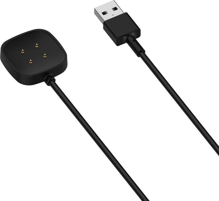 Produktbild Deltalabs Fitbit Versa 3 / Versa 4 / Sense / Sense 2 USB Ladegerät Dockingstation - Schwarz 1m