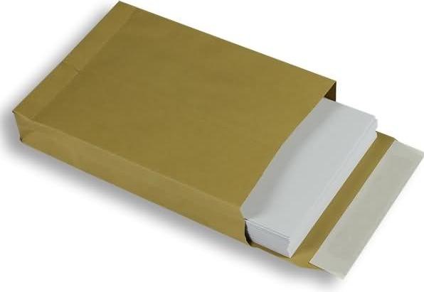 Produktbild Blanke Faltentaschen 176x250x40mm B5 120g/qm haftklebend VE=250 St. braun (1 x)