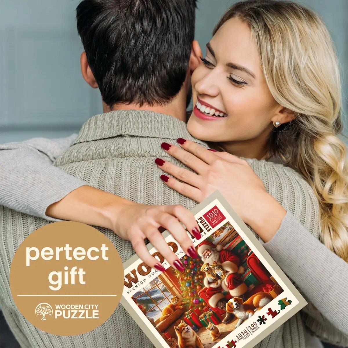 WoodenCity WOODEN CITY Santa & Friends 1000 Wooden Puzzle Jigsaw Puzzle with unique shapes (1000 pezzi)