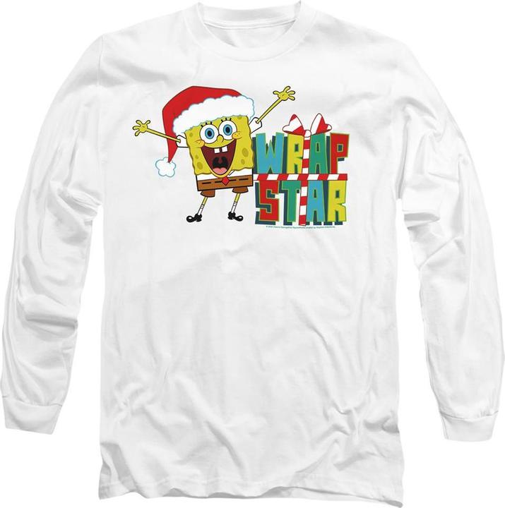 Immagine prodotto Spongebob Squarepants Wrap Star At Christmas Maglietta Adulto Unisex (XXL)