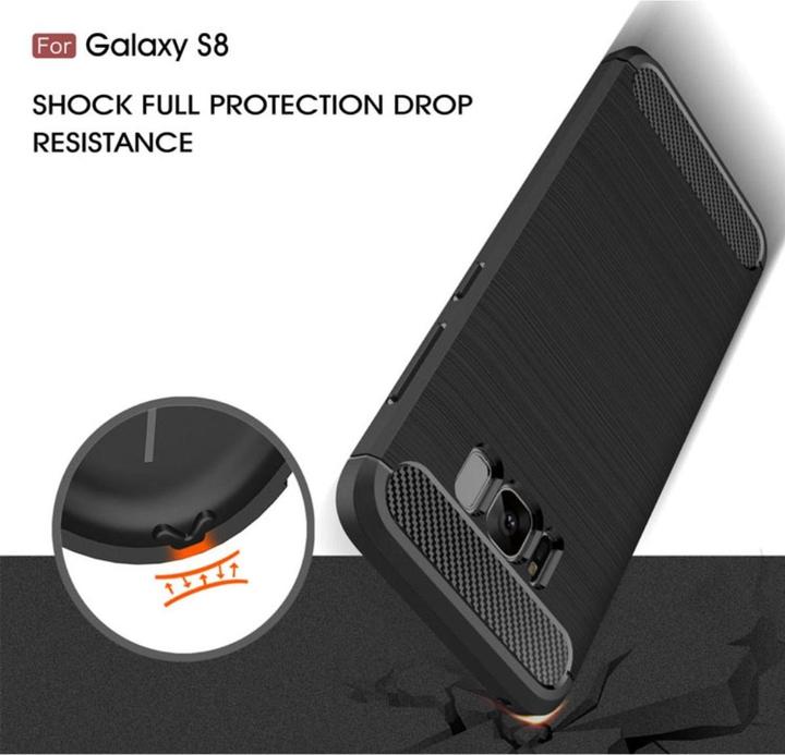 Produktbild König Design Hülle Handy Schutz für Samsung Galaxy S8 Case Cover Etuis Carbon Optik Schwarz (Samsung Galaxy S8+)