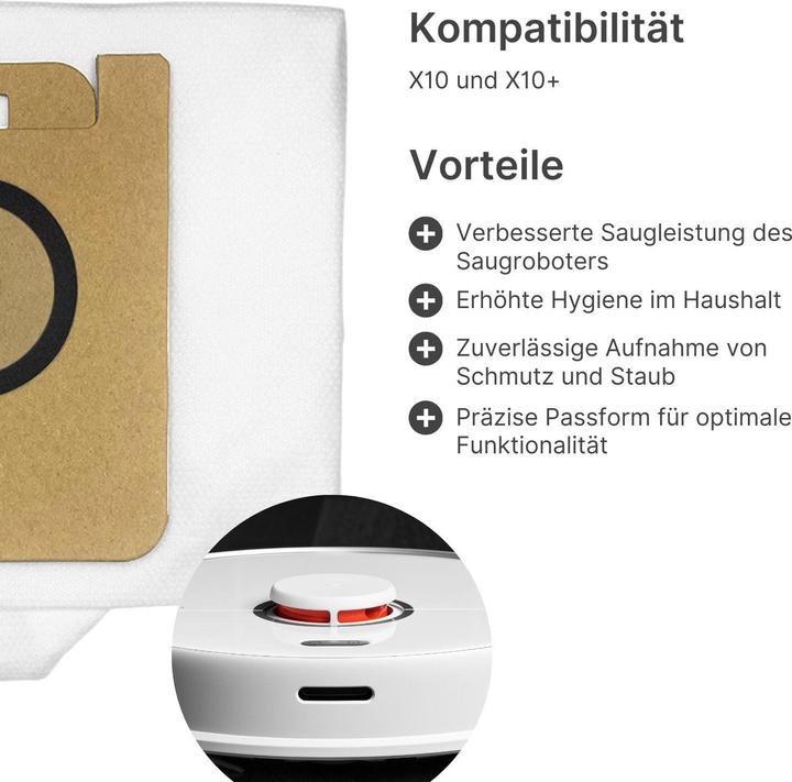 Produktbild Hermex Alternative Staubbeutel zu Xiaomi X10 X10+ (4 x)