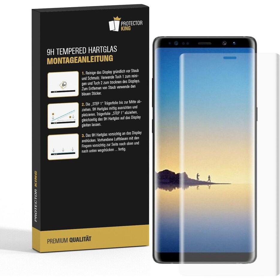 Thumbnail - Protectorking 1x echtes Tempered 9H Panzerhartglas 3D KLAR (1 Stück, Samsung Galaxy Note 8), Smartphone Schutzfolie