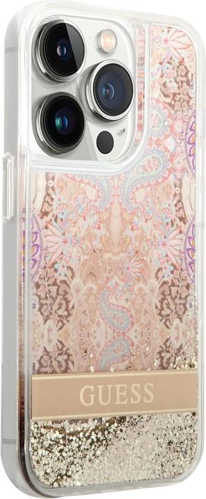 Actual product image Guess GUHCP14XLFLSD iPhone 14 Pro Max 6.7" złoty/gold hardcase Paisley Liquid Glitter (Apple iPhone 14 Pro Max)