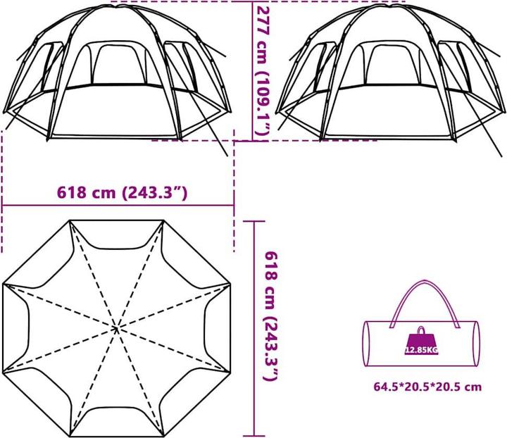 Image du produit vidaXL Partyzelt (618 cm, 618 cm)