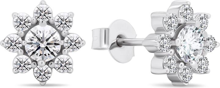 Produktbild Brilio Silver - Decent silver earrings with zircons Flowers EA577W