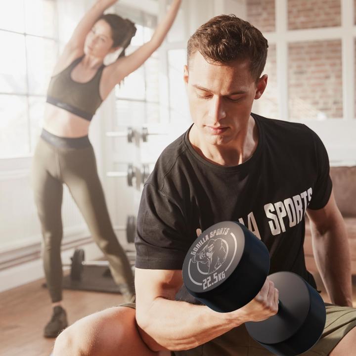 Actual product image Gorilla Sports Round dumbbells (1 x 22.5 kg)