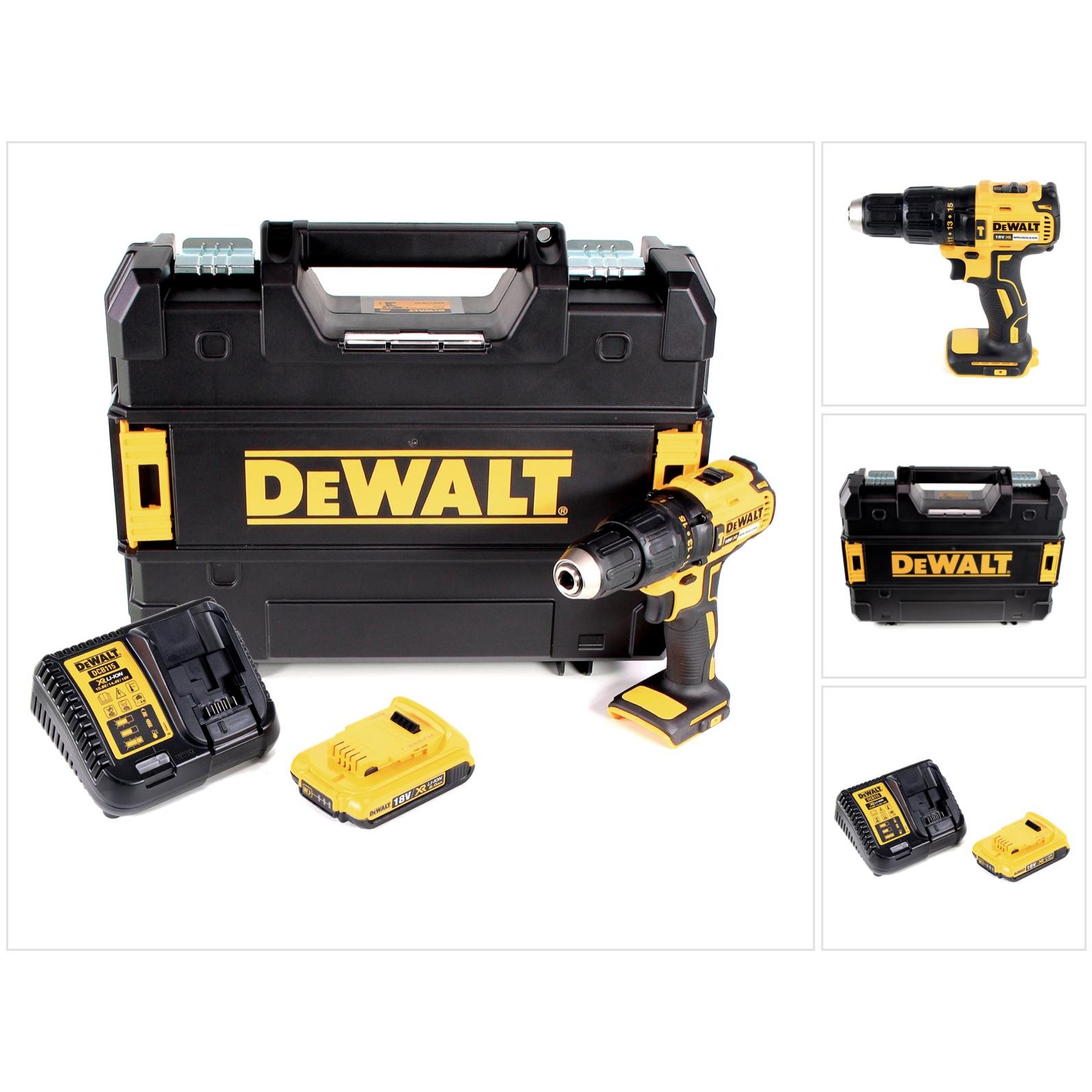 DeWalt, Bohrmaschine + Akkuschrauber, DCD 778 D1T Akku Schlagbohrschrauber 18V 65N + 1x Akku 2,0Ah + Ladegerät in TSTAK ...