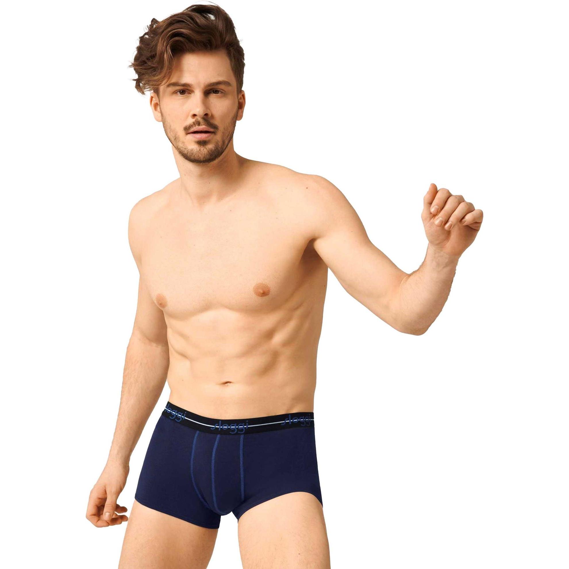 Thumbnail - Sloggi, Herren, Unterhosen, Boxershort Casual Figurbetont, Mehrfarbig, (S, 3er Pack)