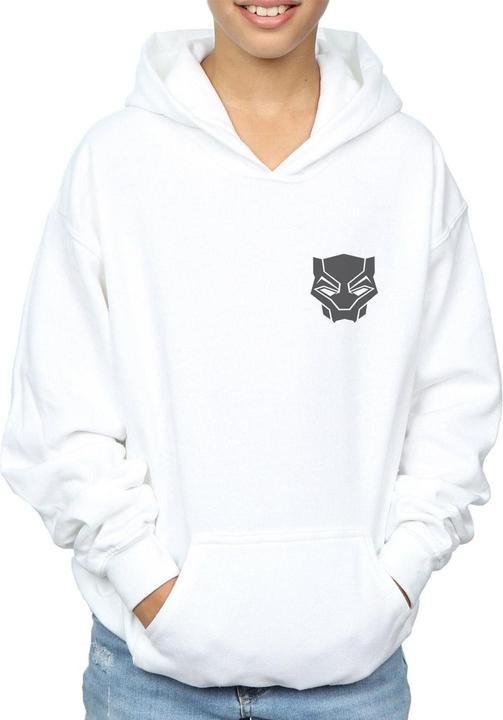 Produktbild Jungen Black Panther Schwarz auf Schwarz Brust Druck Hoodie (140, 146)
