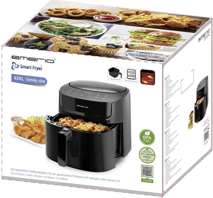 Immagine prodotto Emerio Friggitrice ad aria calda, Smart Fryer, 7,2L, nero, cool t
