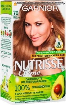 Aura Garnier Nutionse, 70 Toffee blond moyen, teinture pour cheveux (70 Toffee Blond moyen)
