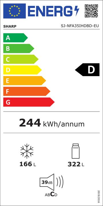 Energy Label Sharp SJ-NFA35IHDBD-EU (487 l)