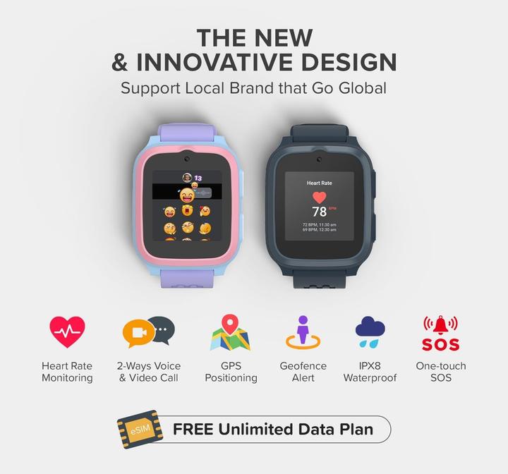 Produktbild myFirst Smart Watch Fone S3 Blau/Rosa/Violett (48 mm, 4G)