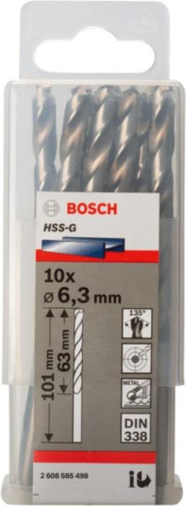 Produktbild Bosch Professional Zubehör PRO Metal HSS-G Spiralbohrer, 6,3 x 63 x 101 mm (6.3 mm)