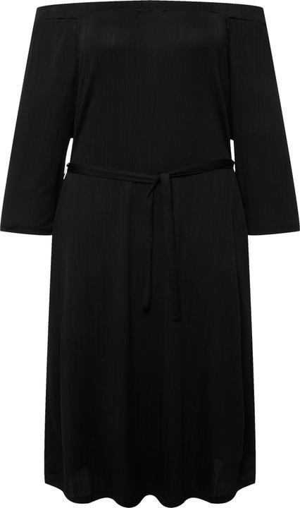 Immagine prodotto Ulla Popken Abito mini in jersey operato con scollo elastico e maniche a 3/4 (42, 44)