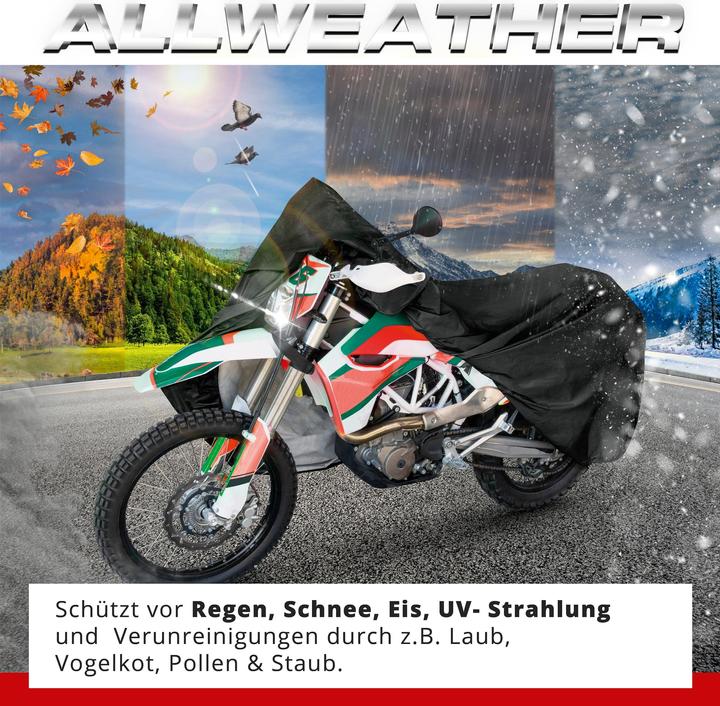 Image du produit Walser Garage moto, couverture moto étanche taillee XL - 255 x 110 x 135 cm noir