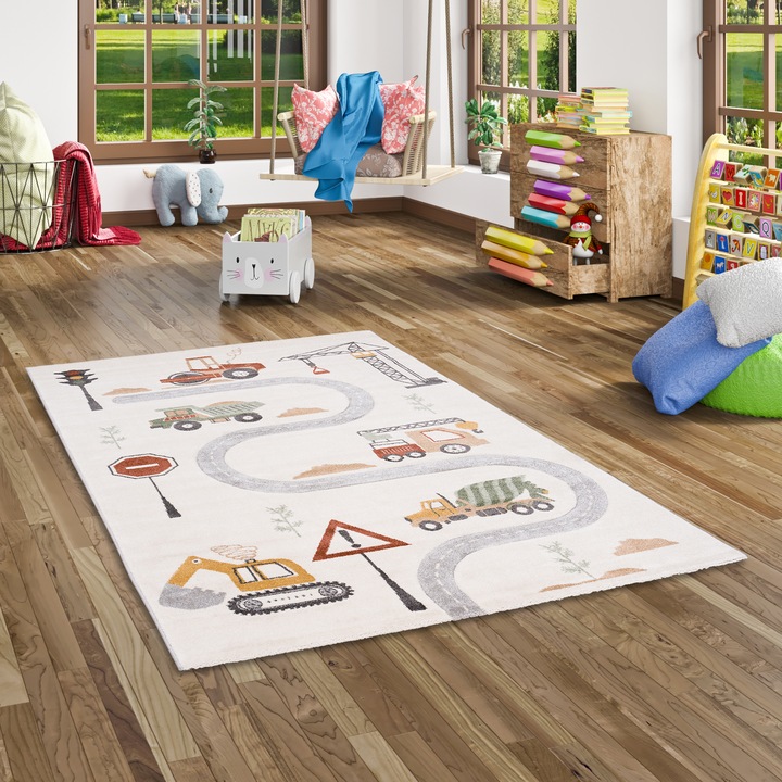 Actual product image Pergamon Children's carpet Maui Kids construction site (120 x 170 cm)