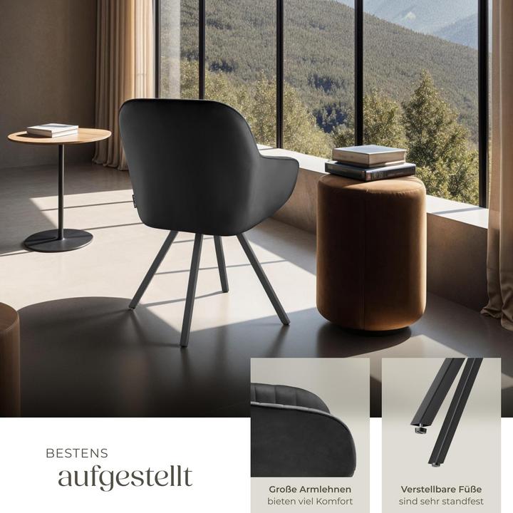 Actual product image tectake Swivelling Snug velvet look