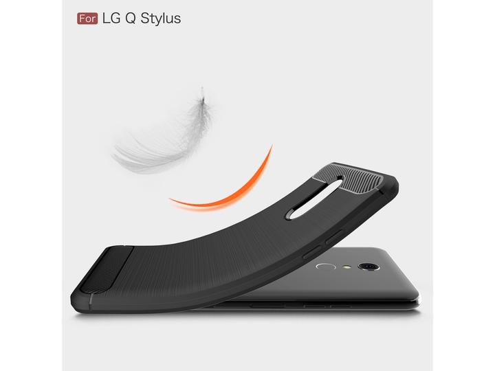 Actual product image Screenguard LG Q Stylus Cover Carbon Brushed Soft TPU (LG Q Stylus)