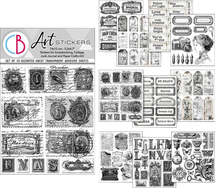 Actual product image Ciao Bella Art Stickers "Lithographs", 14 x12 cm, 10 Blatt (10 Sticker)