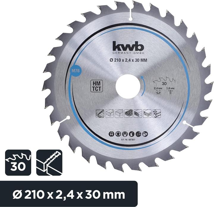 Productafbeelding kwb Cirkelzaagblad HM Medium Ø 210x30 Z30