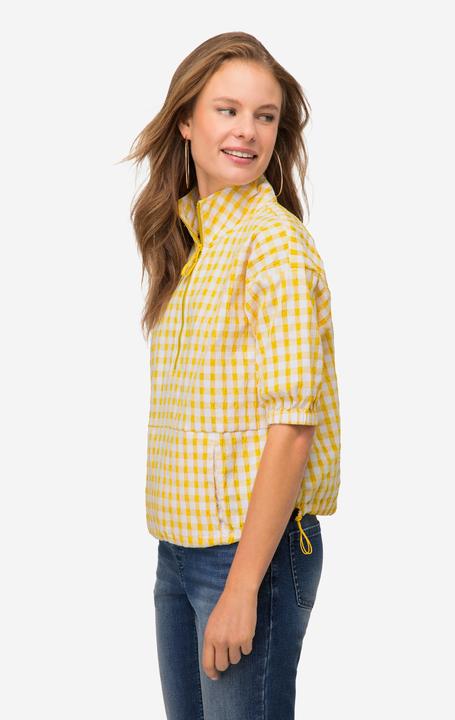 Produktbild Laurasøn Karobluse, oversized, Seersucker, Troyerkragen, Halbarm, OEKO-TEX (M)