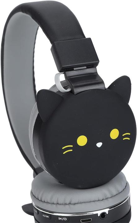 Produktbild Yunseity Kinder-Kopfhörer kleine schwarze Katze mit Mikrofon, Faltbar, Bluetooth