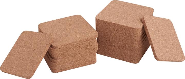 VBS XXL Cork Coasters, 25 pieces, 9 x 9 cm (25x, Glass coaster)