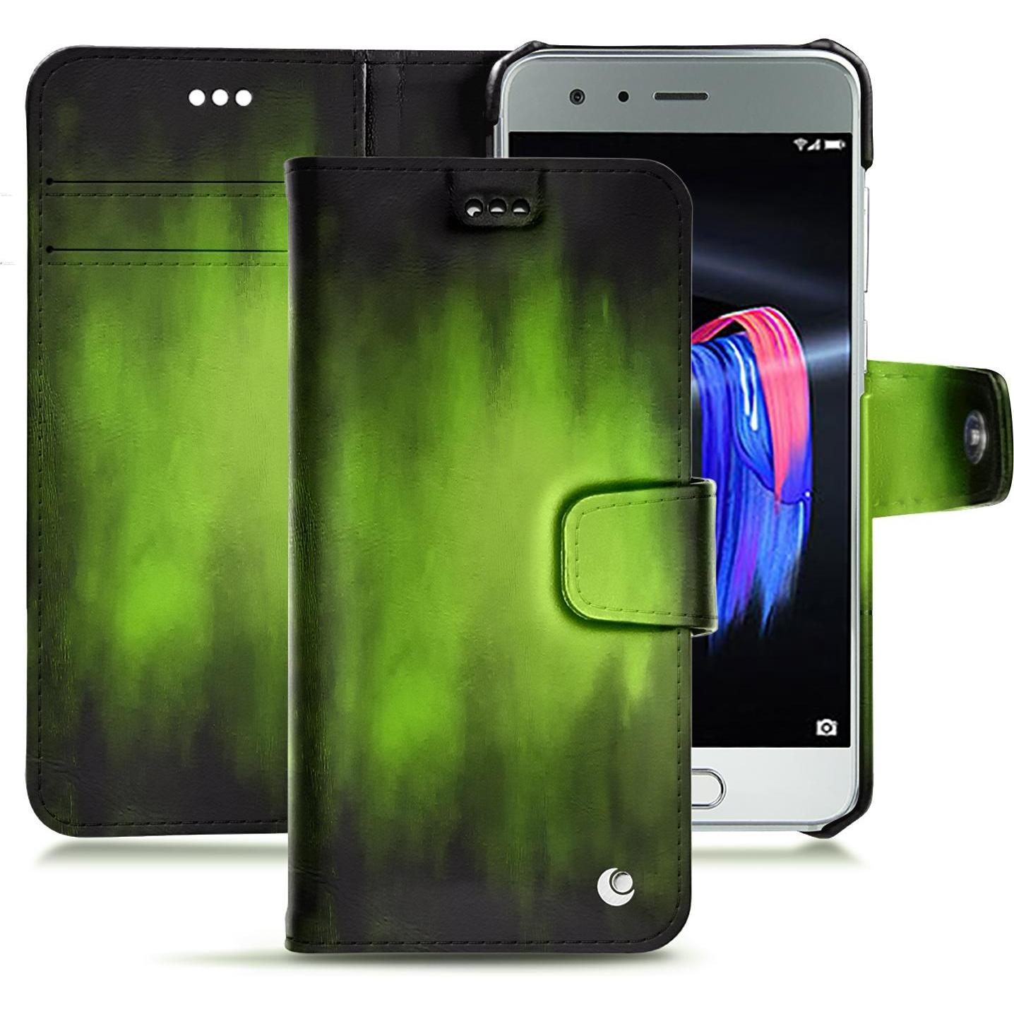 Thumbnail - Noreve Lederschutzhülle vertikal (Honor 9), Smartphone Hülle, Grün