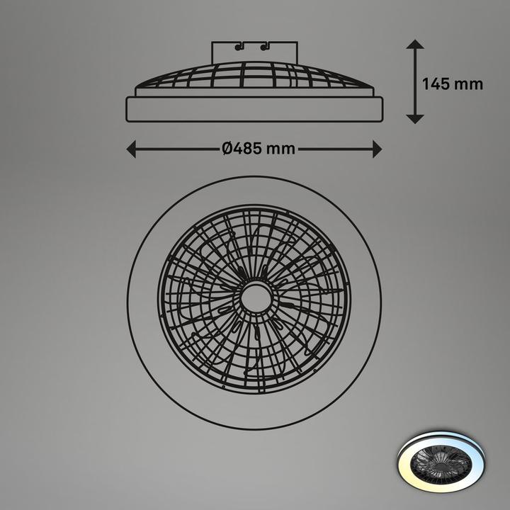 Produktbild Briloner CCT Deckenleuchte mit Ventilator