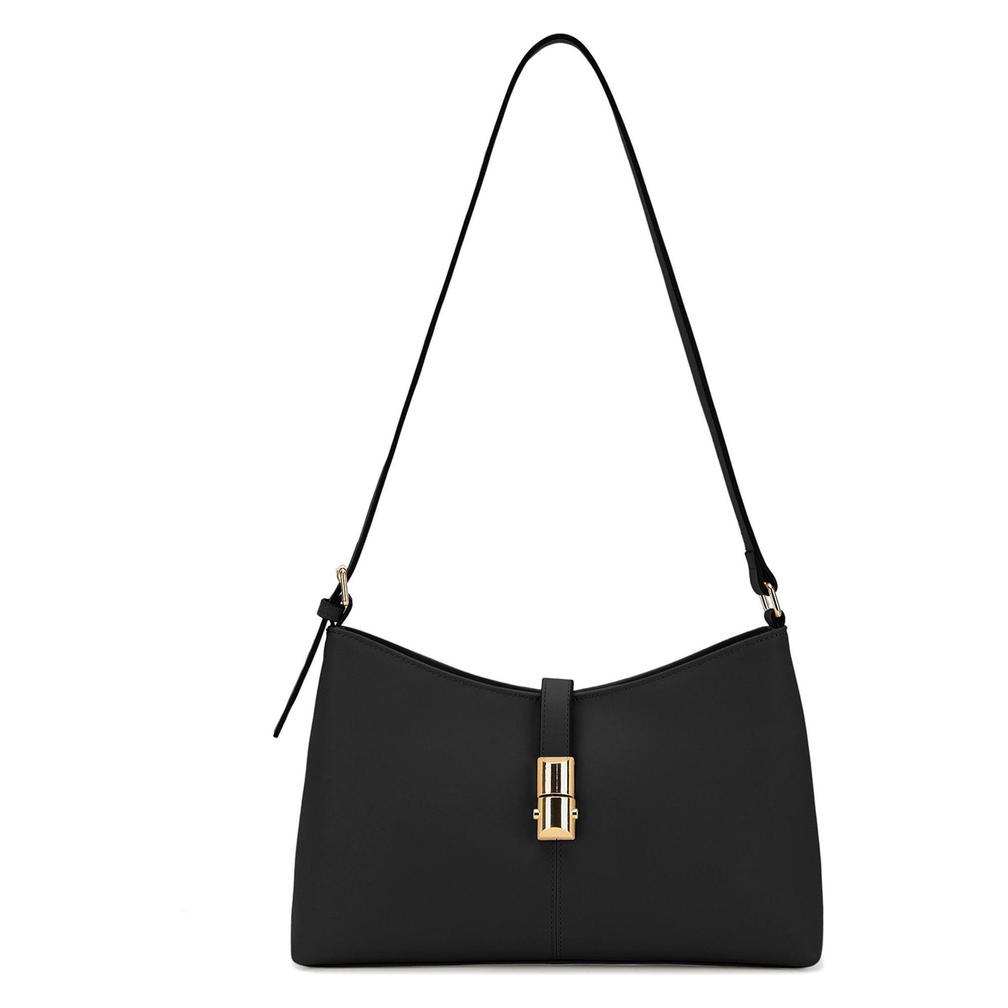 Seidenfelt, Damen, Handtasche, Lilla Ro Umhängetasche 32 Cm, Schwarz