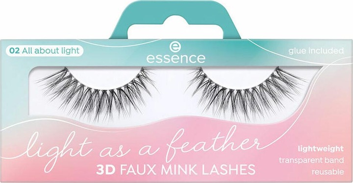 Actual product image essence Light as a feather 3D faux mink lashes faux cils (Artificial eyelashes)