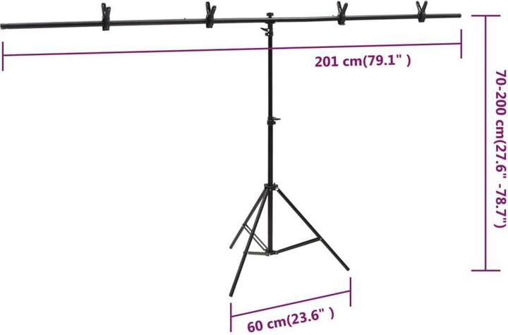 Produktbild vidaXL Hintergrundständer (60 cm, 200 cm)