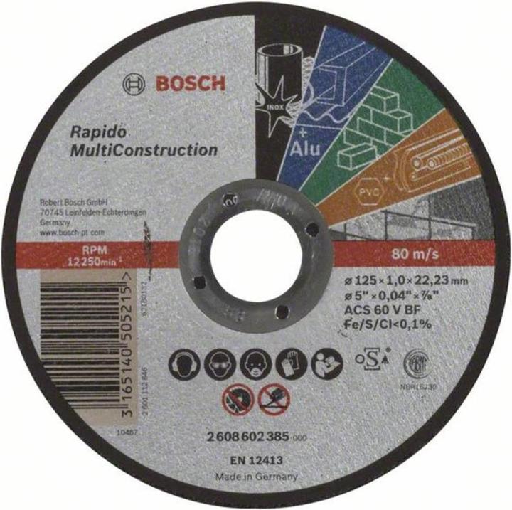 Immagine prodotto Bosch Professional Zubehör PRO Disco da taglio multi materiale, 125 x 1 x 22,23 mm
