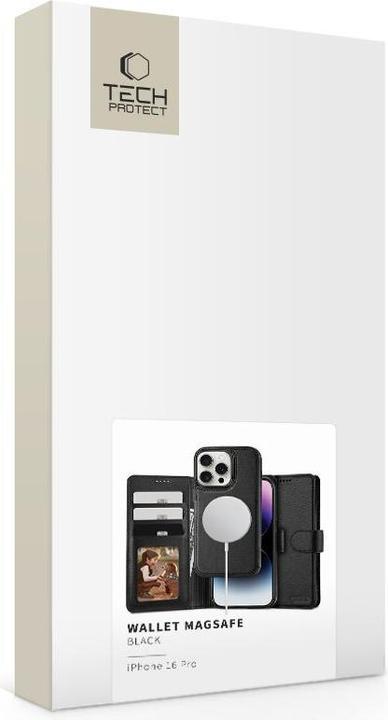 Image du produit Tech-Protect Portefeuille MagSafe avec étui pour iPhone 16 Pro - Noir (Apple iPhone 16 Pro)
