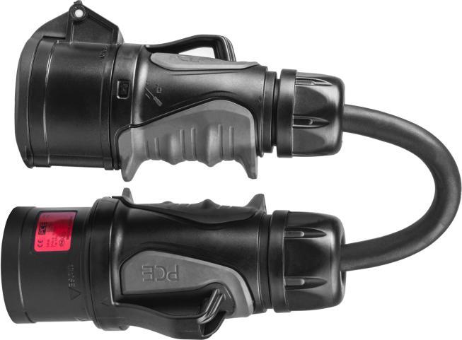 Produktbild GreenCell Adapter from red 16A 400V CEE coupling 5-pole socket to red 32A 5P (Typ 1, 11 kW, 16 A, 0.50 m)