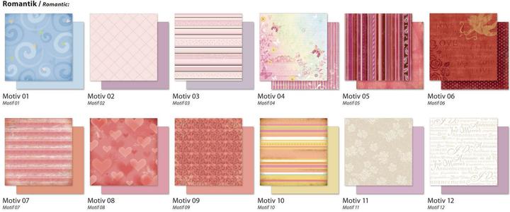 Produktbild Folia Designpapier Romantik (30.5 x 30.5 cm, 190 g/m²)