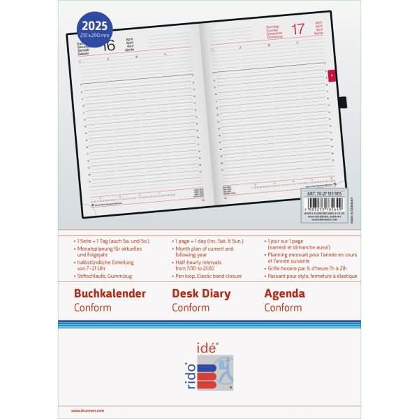 Actual product image Rido Idé Book calendar model Conform (2025) (A4, 1 month / 1 page)