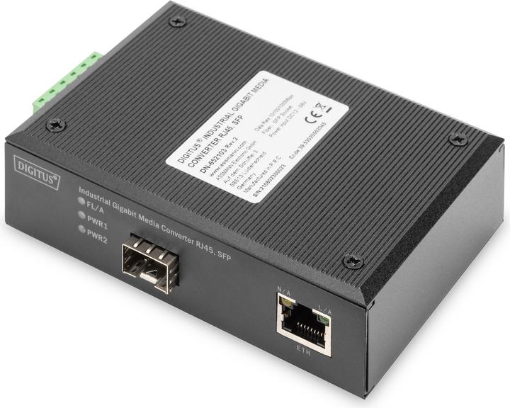 Digitus 10/100/1000 Base-TX to 1000 Base-FX Industrial Media Converter (2 ports)