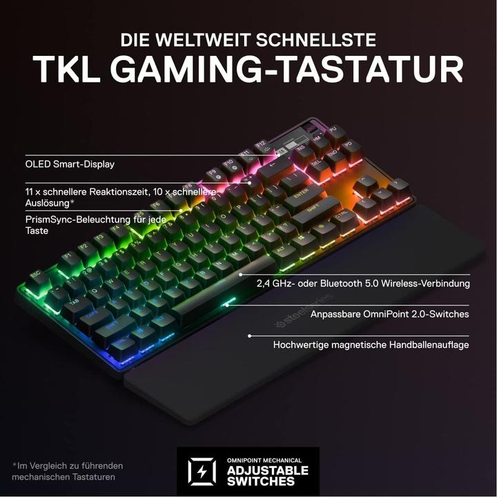 Actual product image SteelSeries Apex Pro (US, Cable, Wireless)