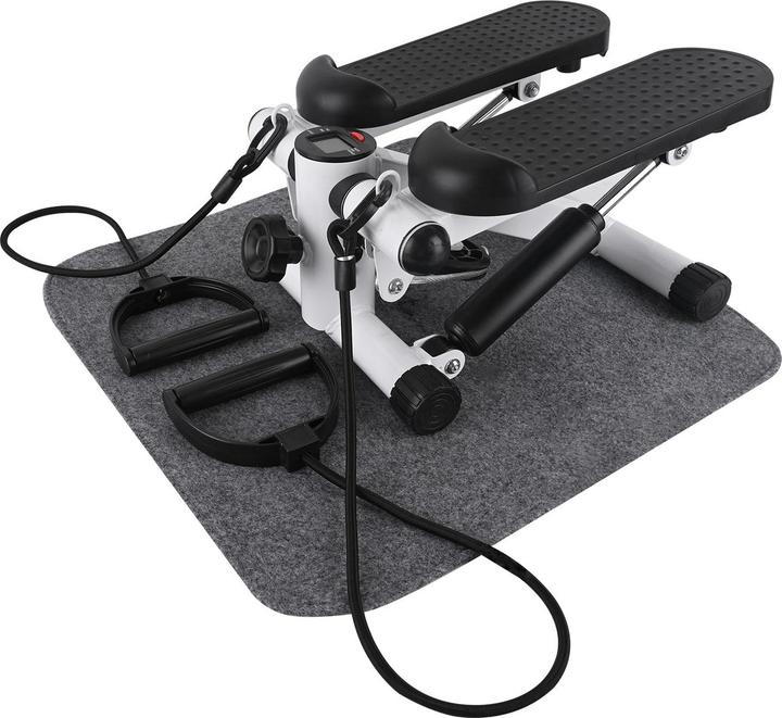Ideoon Mini Stepper mit Trainingscomputer und Widerstandsbändern, max. 100 kg, 38 x 30 x 18 cm