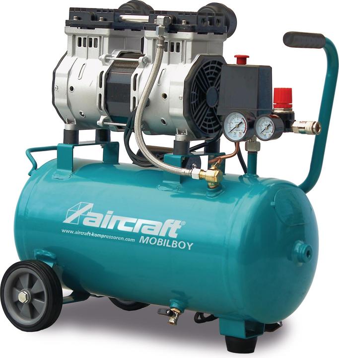 Image du produit Aircraft Compresseur MOBILBOY SILENCE 241/24 OF E sans huile, pression 8 bar, avec réservoir de 24 l (8 bar, 24 l)