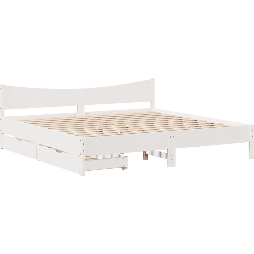 Thumbnail - VidaXL, Bett, Bett mit Schubladen Kiefer (200 x 200 cm)