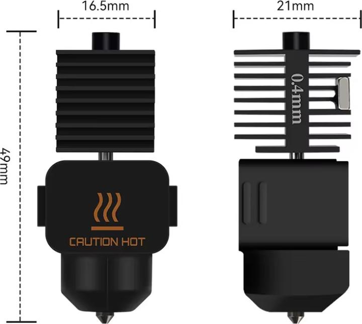 Actual product image Fabru Hotend with hardened steel nozzle 0.4mm for Bambu Lab A1 series (Hotend)