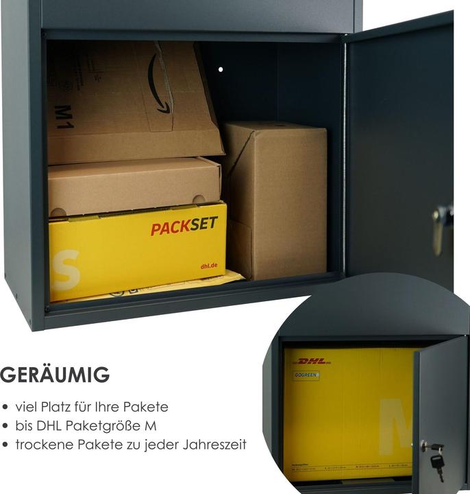 Actual product image Mocavi Parcel box PBox 55 anthracite fuse slot RAL 7016