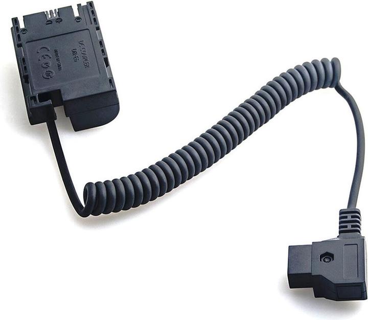 Actual product image Caruba Canon LP E6 Full Decoding Dummy Battery +D TAP B Type Connector (Spring Cable) (DC coupler)